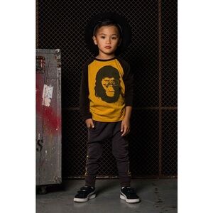 Rock Your Baby Yellow and Black Gorilla Long Sleeve Tee